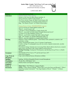 Curriculum Guide Junior High - Arborbrook Christian Academy