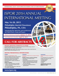ISPOR 20th International Meeting Call for Abstracts