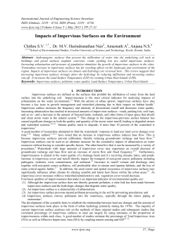 Impacts of Impervious Surfaces on the Environment