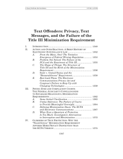 Text Offenders: Privacy, Text Messages, and the Failure of the Title