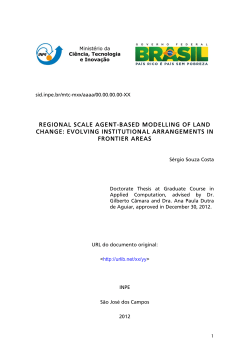 agent-based modelling of frontier areas - INPE