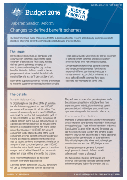 Changes to defined benefit schemes