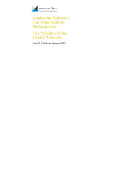 Leadership Behavior and Organization Performance The &ldquo;Shadow
