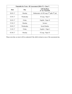 Timetable for Term - III Assessment (2016-17)