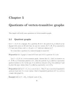 Chapter 5 Quotients of vertex-transitive graphs