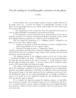 On the analog of crystallographic symmetry in the