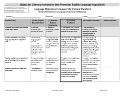 Differentiated Language Objectives for Varying Proficiency Levels
