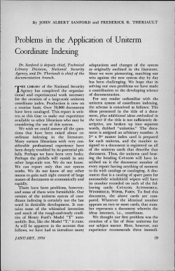 Problems in the Application of Uniterm Coordinate Indexing