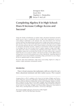 Completing Algebra ii in High School: Does it