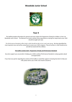 Assessment Leaflet for Parents Year 4