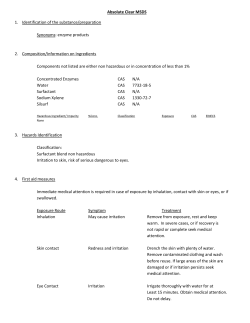 Absolute Clear MSDS 1. Identification of the substance/preparation