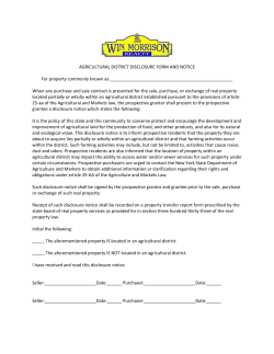 Agricultural Disclosure