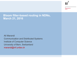 Bloom filter-based routing in NDNs - Communication and Distributed