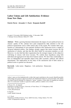 Labor Unions and Life Satisfaction: Evidence from New Data