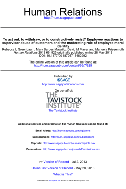 Human Relations - University of Michigan`s Ross School of Business