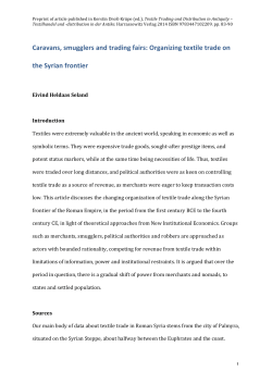 Caravans, smugglers and trading fairs: Organizing textile trade on