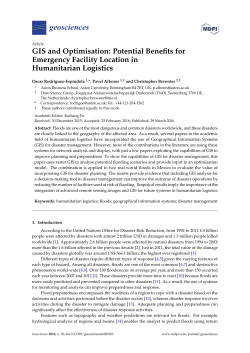 GIS and Optimisation: Potential Benefits for Emergency