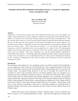 Christians and the 2010 constitution referendum in Kenya