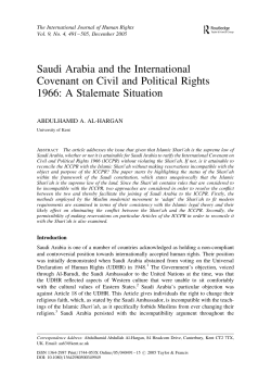 Saudi Arabia and the International Covenant on Civil and Political