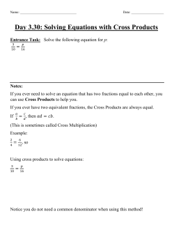 Day 3.30: Solving Equations with Cross Products