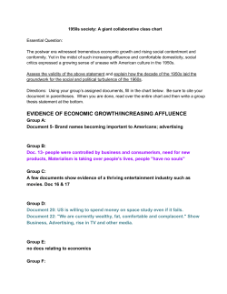 EVIDENCE OF ECONOMIC GROWTH/INCREASING AFFLUENCE