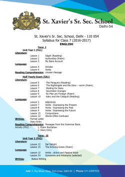 110 054 Syllabus for Class 7 (2016-2017)