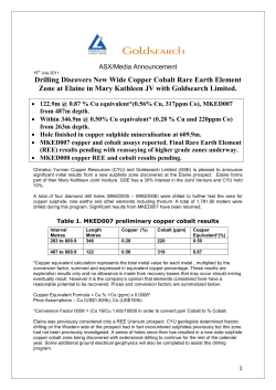 Drilling Discovers New Wide Copper Cobalt Rare Earth Element