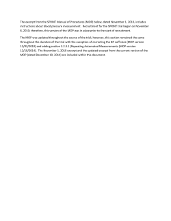 MOP versions related to SPRINT blood pressure measurement