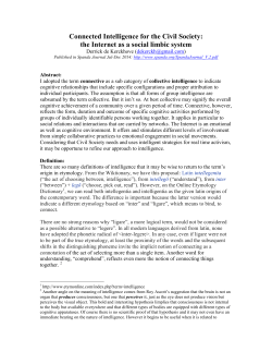 Connected Intelligence for the Civil Society: the Internet as a