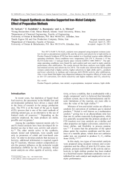 Fisher-Tropsch Synthesis on Alumina Supported Iron