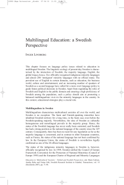 Multilingual Education: a Swedish Perspective