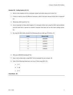 Handout 04 &ndash; Coding Systems (2.1.2) 1. Which is the smallest unit