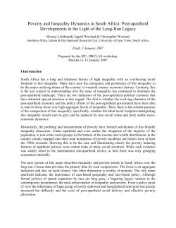 Poverty and Inequality Dynamics in South Africa: Post