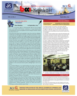 PROGRAMMES - Bengal Chamber of Commerce and Industry