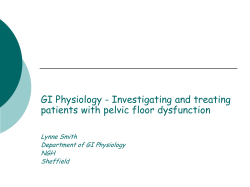Anorectal Physiology - Sheffield Teaching Hospital