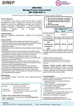 GMS WSQ: Manage Process Improvement (MF-COM-403C-1)