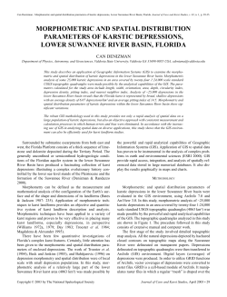 morphometric and spatial distribution parameters of karstic