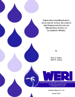 GROUNDWATER RESOURCES ANALYSIS OF ATOLL ISLANDS IN
