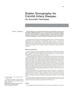 Duplex Sonography for Carotid Artery Disease