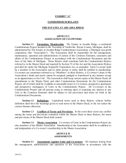CONDOMINIUM BYLAWS THE ESTATES AT