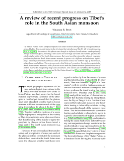 A review of recent progress on Tibet`s role in the South Asian monsoon