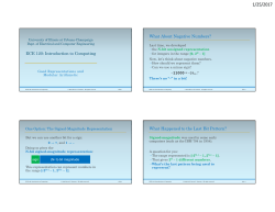 ECE 120: Introduction to Computing What About Negative Numbers