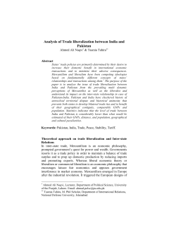 Analysis of Trade liberalization between India and Pakistan