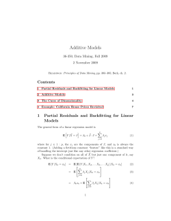 Additive Models - CMU Statistics