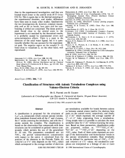 Classification of structures with anionic tetrahedron