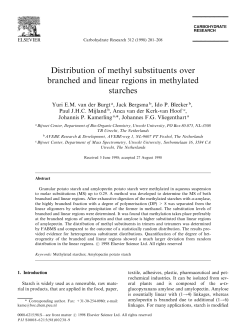 Distribution of methyl substituents over branched and linear regions