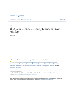 The Search Continues: Finding Richmond`s Next President