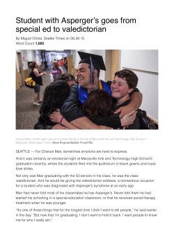 Student with Asperger`s goes from special ed to valedictorian