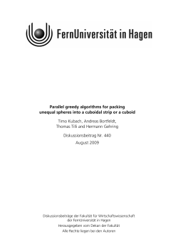 Parallel greedy algorithms for packing unequal spheres into a