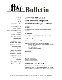 DHS Provides Projected Annual Income